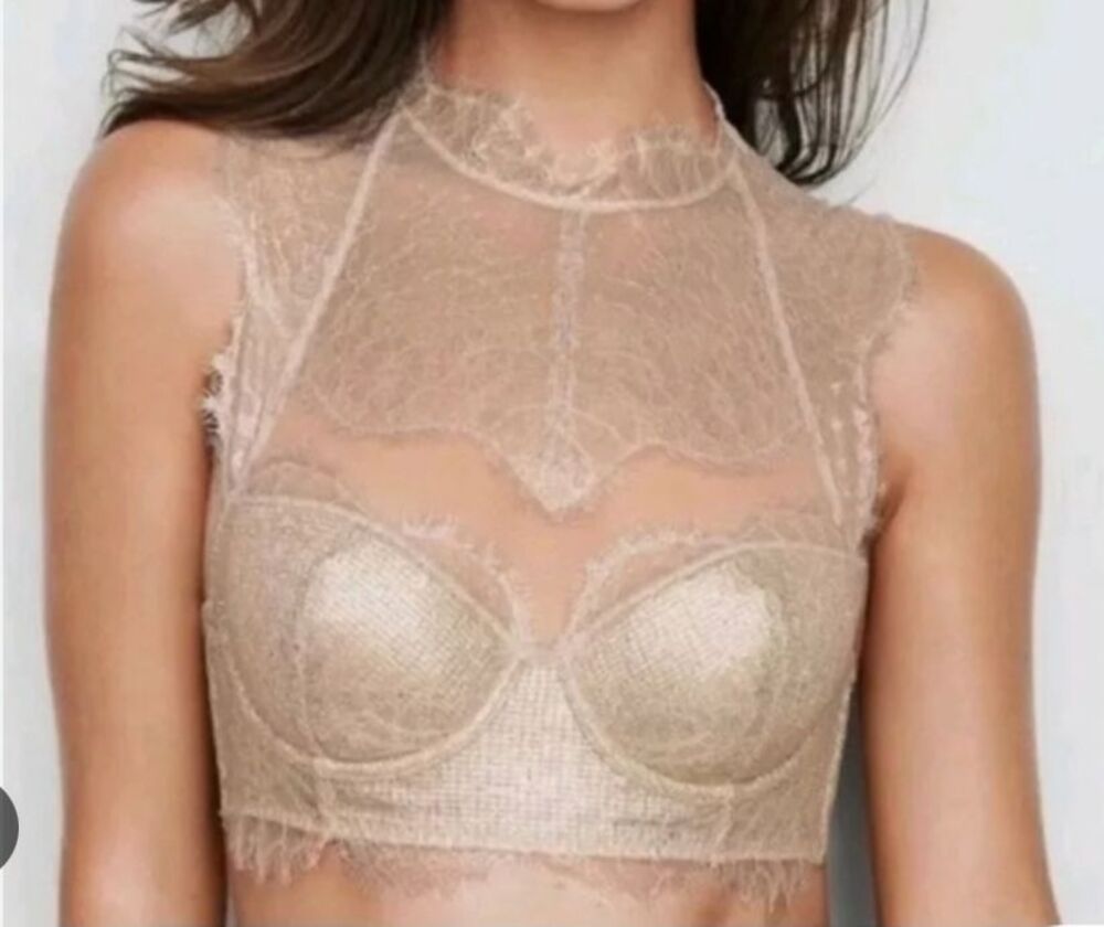 Victoria's Secret Nude Lace High-Neck Bralette